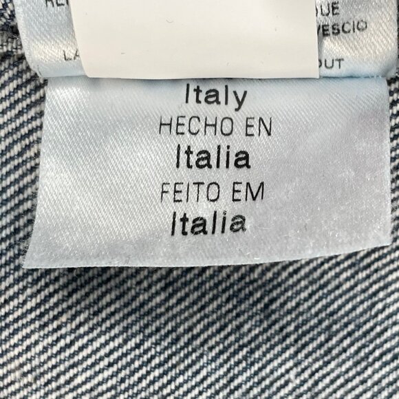 Alexander McQueen Denim Trucker Jacket Plaid Sleeves Womens 52 XL US NEW - Picture 9 of 15